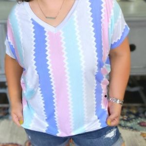 Honeyme Size 2x striped top